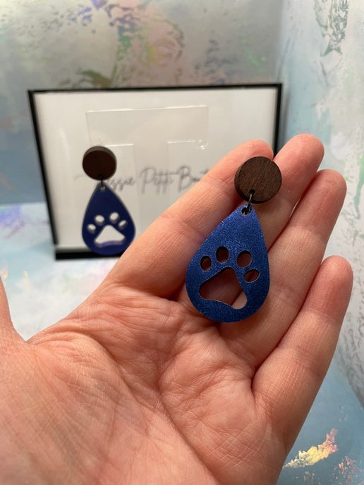 La patte: Earrings+Wood Stud