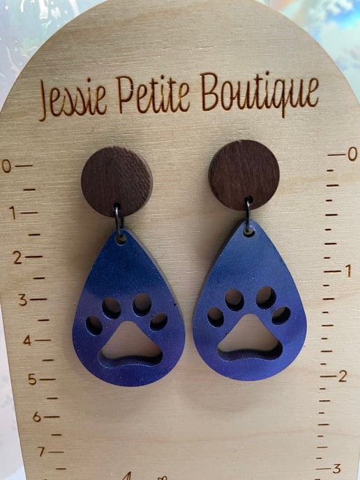 La patte: Earrings+Wood Stud