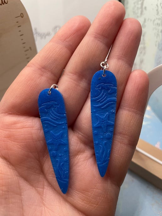 Boucles d'oreilles Vague Océan Gravé 