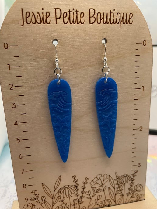 Boucles d'oreilles Vague Océan Gravé 