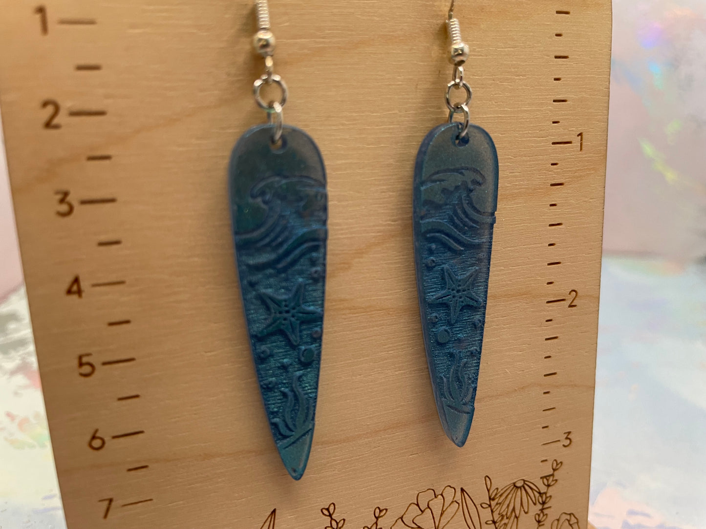 Boucles d'oreilles Vague Océan Gravé 