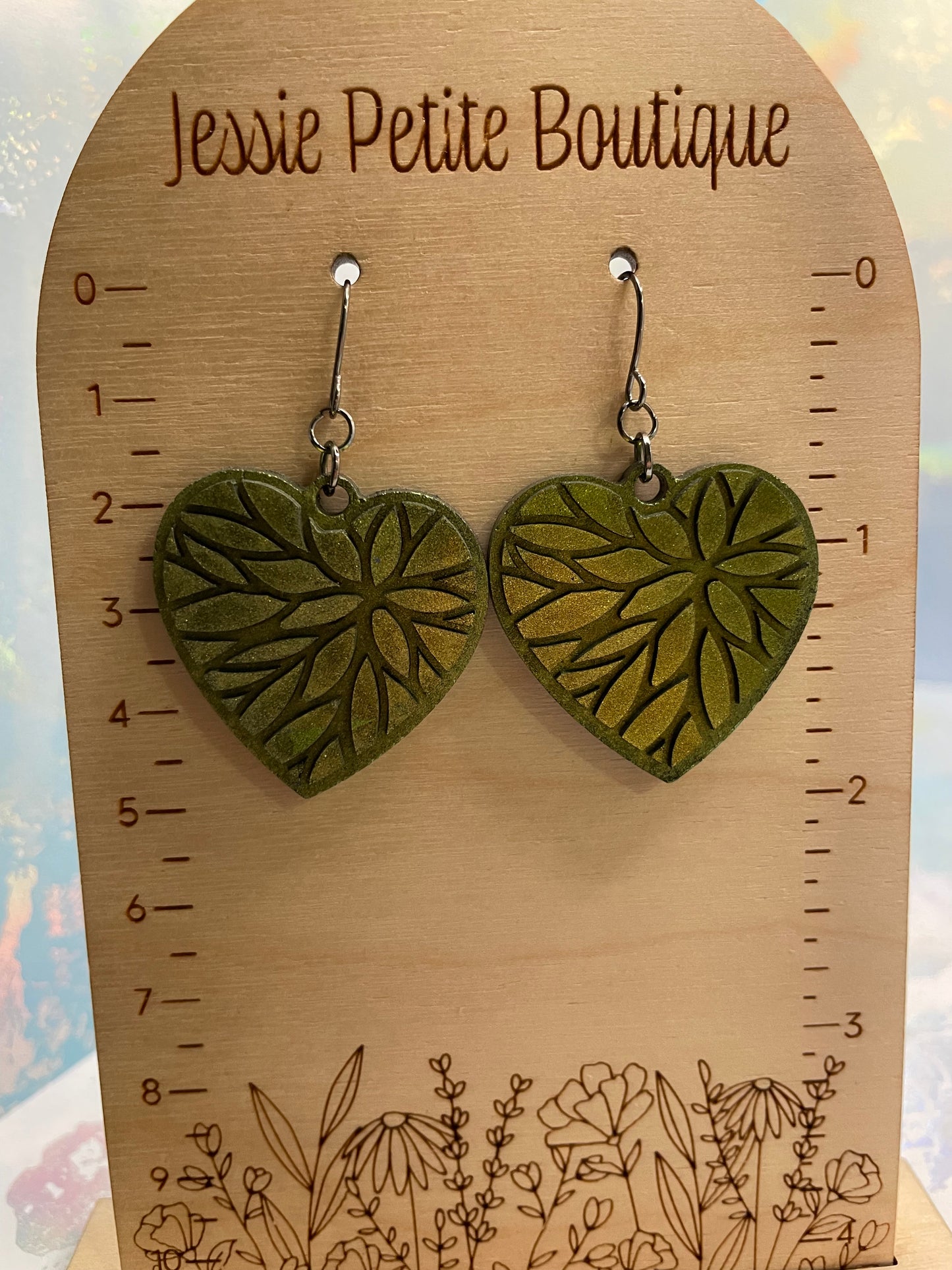 Julie – Boucles d’oreilles cœur caméléon- Acier Inoxydable