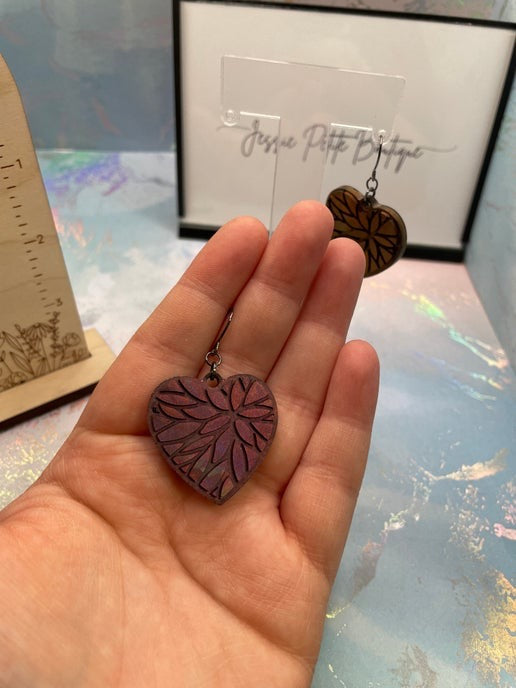 Julie – Boucles d’oreilles cœur caméléon- Acier Inoxydable