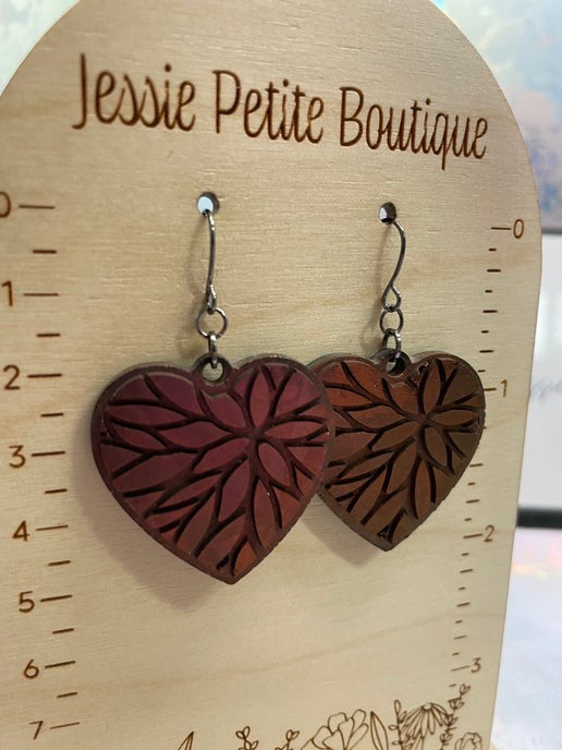 Julie – Boucles d’oreilles cœur caméléon- Acier Inoxydable