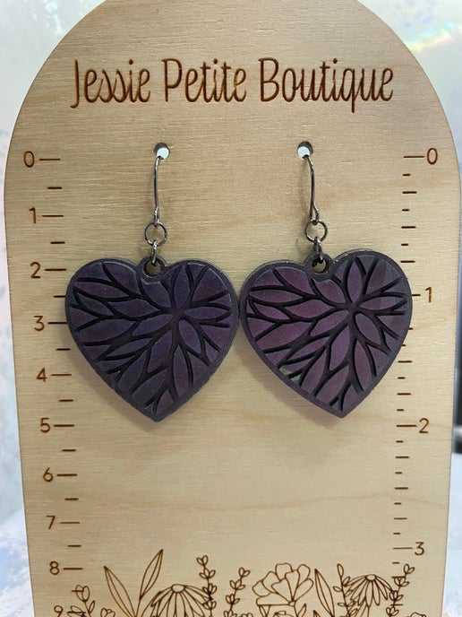 Julie – Boucles d’oreilles cœur caméléon- Acier Inoxydable