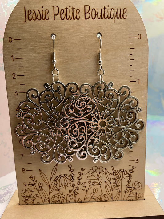 Grosses boucles d'oreilles rondes en argent 