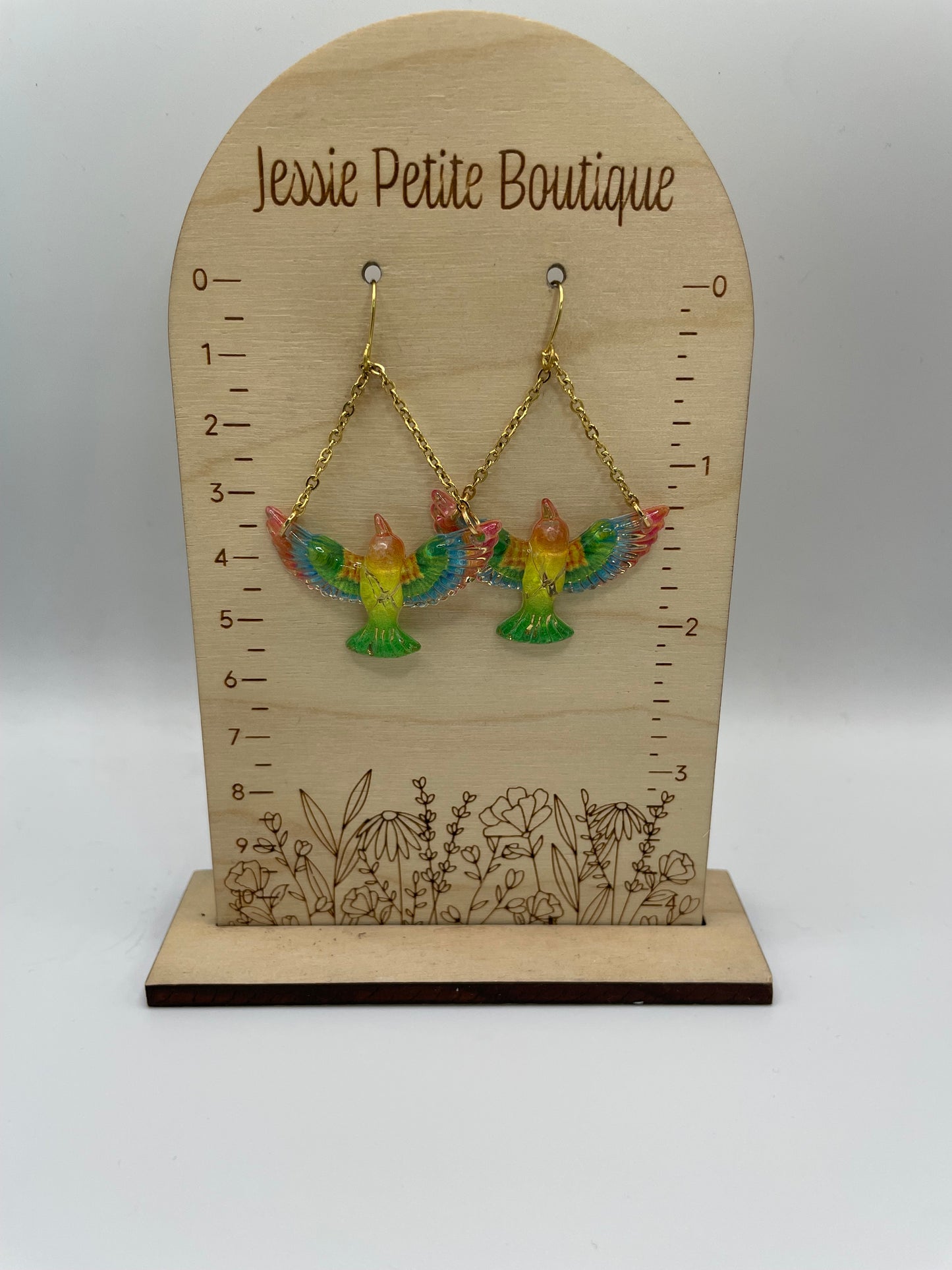 Boucles d'oreilles Oiseau sur une chaine-  édition limitée  
