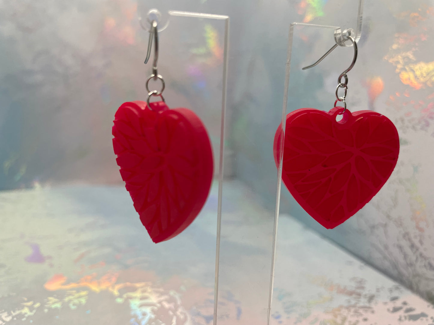 Julie – Boucles d’oreilles cœur caméléon- Acier Inoxydable