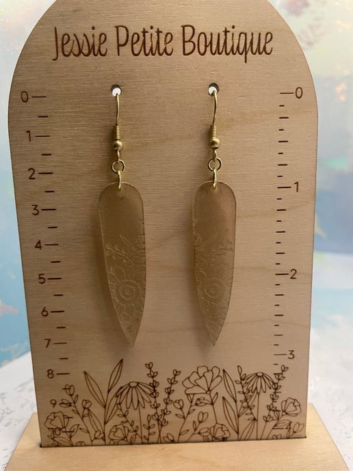 Boucles d'oreilles tournesol gravées :