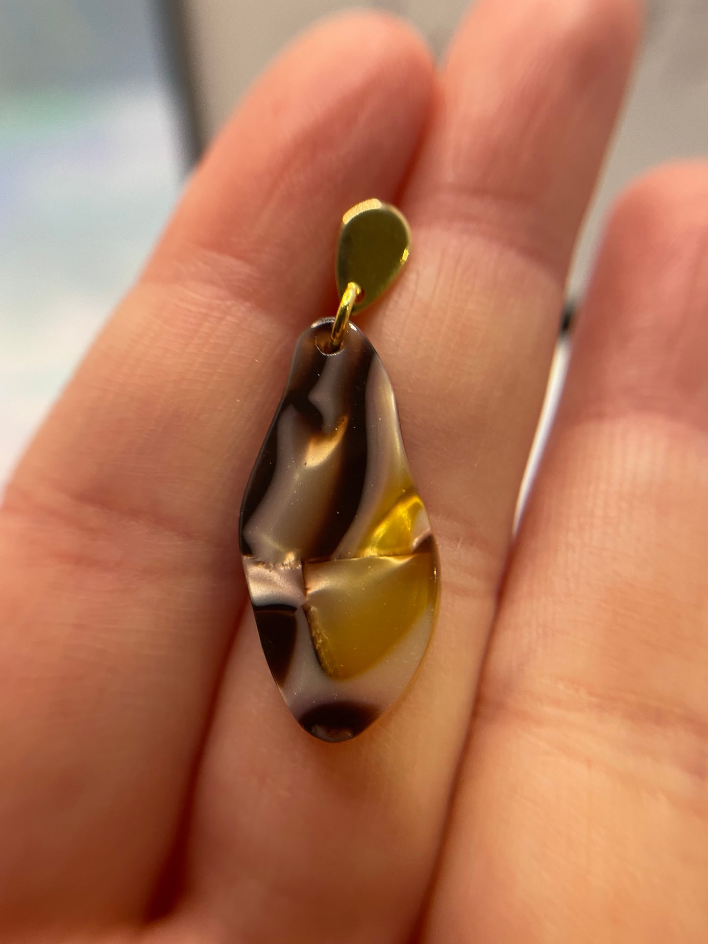 Boucles d'oreilles pendantes en acétate acrylique - Acier Inoxydable