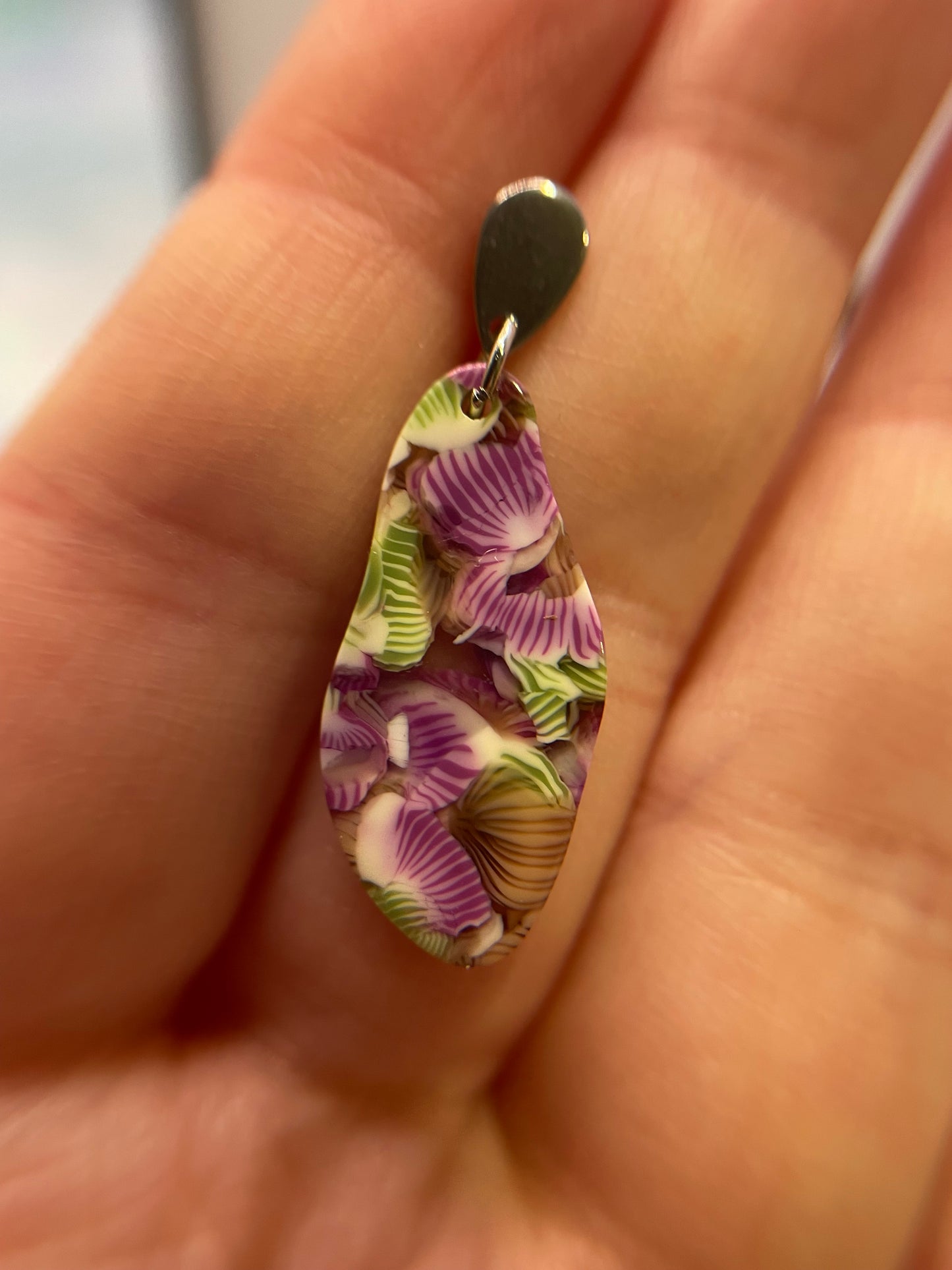 Boucles d'oreilles pendantes en acétate acrylique - Acier Inoxydable