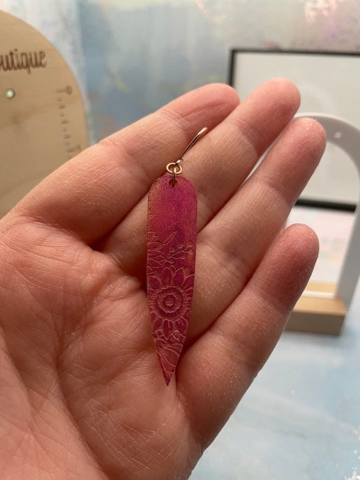 Boucles d'oreilles tournesol gravées :