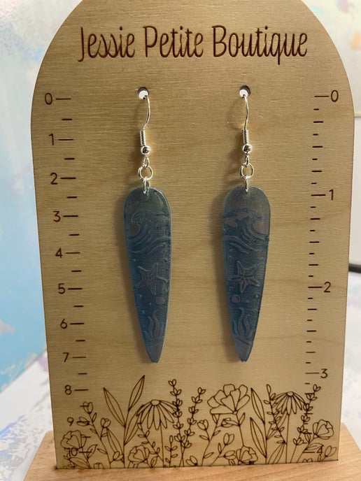 Boucles d'oreilles Vague Océan Gravé 