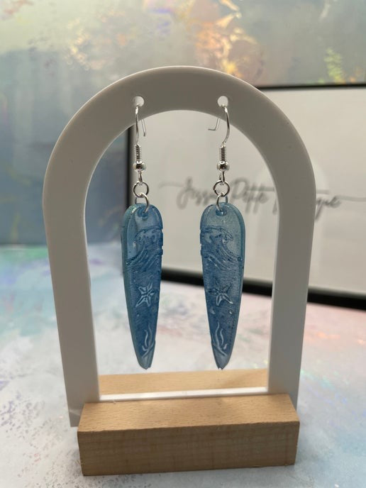 Boucles d'oreilles Vague Océan Gravé 