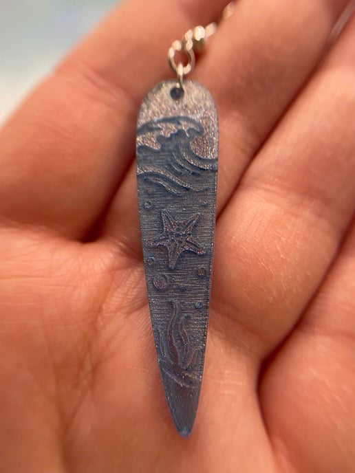 Boucles d'oreilles Vague Océan Gravé 