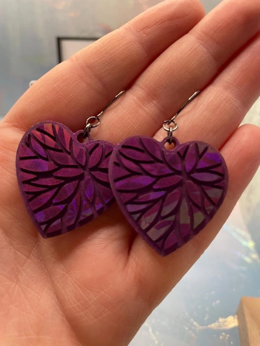 Julie – Boucles d’oreilles cœur caméléon- Acier Inoxydable