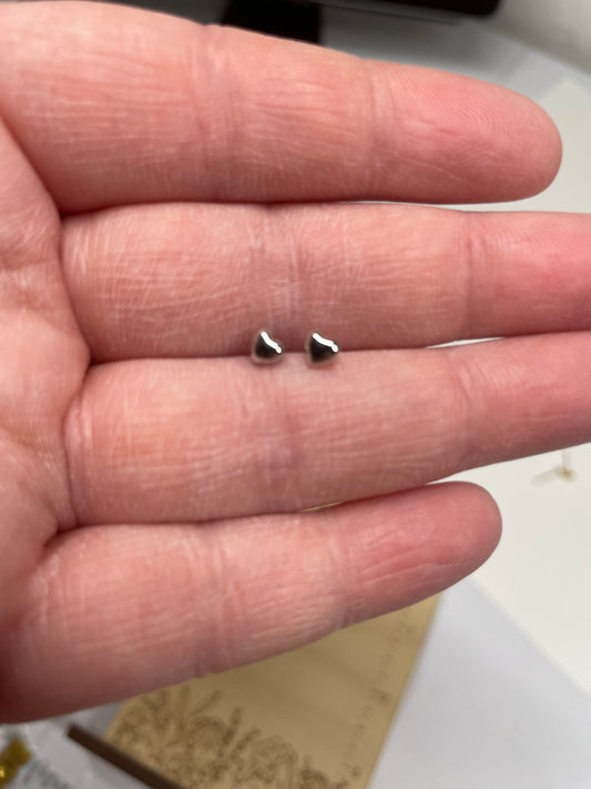 Mini Heart Stud Earrings-Nickel Free