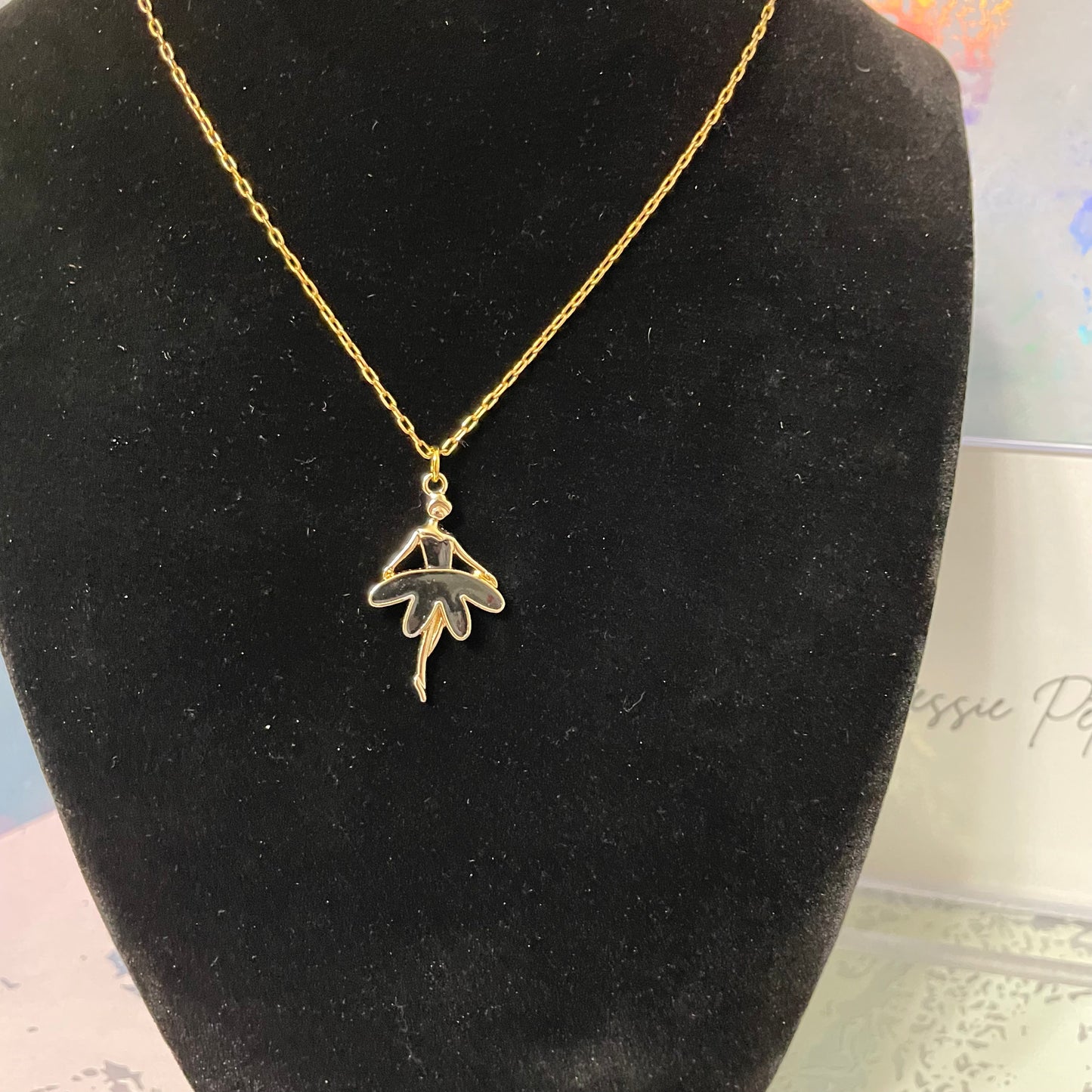 Collier ballerine robe noire-18'' Sans Nickel