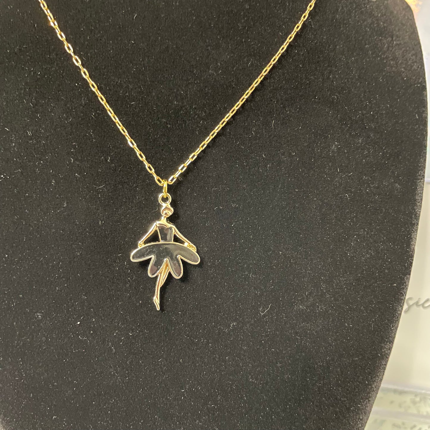 Collier ballerine robe noire-18'' Sans Nickel