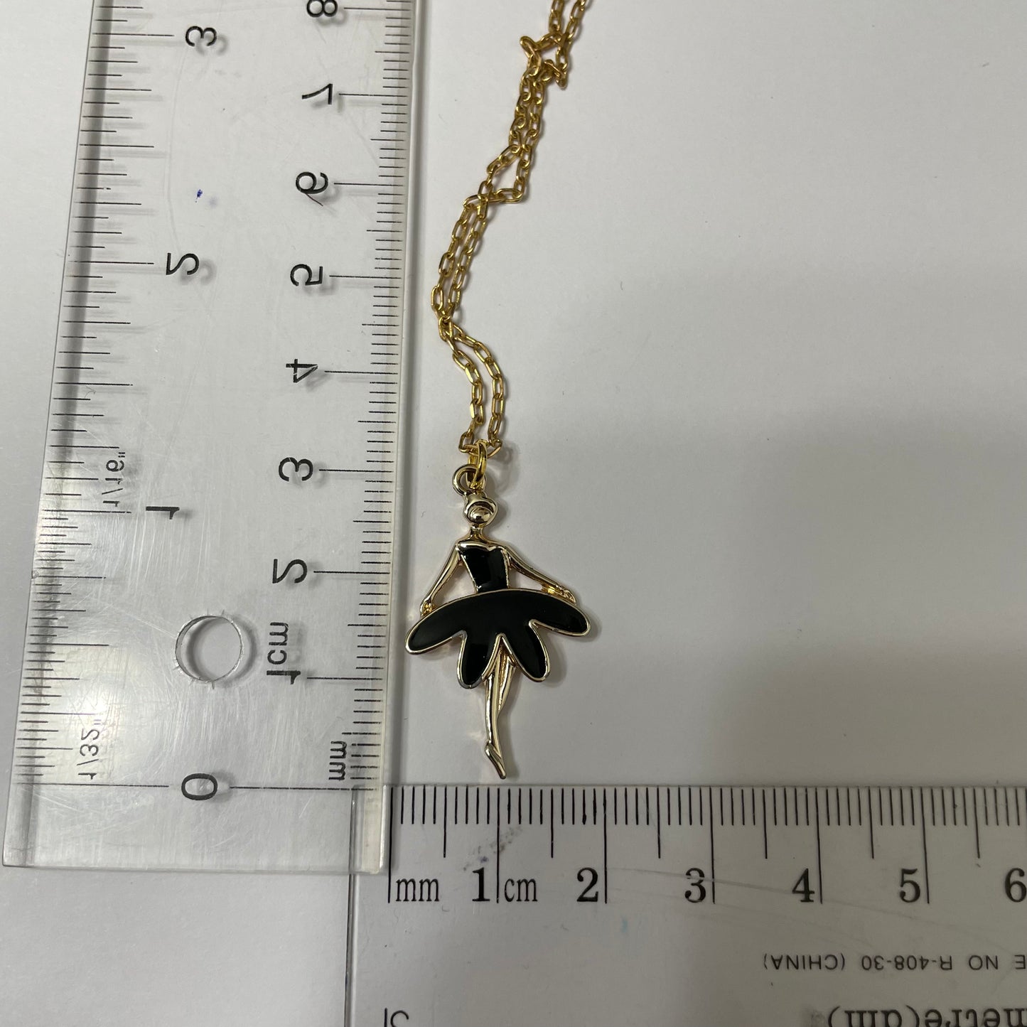 Collier ballerine robe noire-18'' Sans Nickel