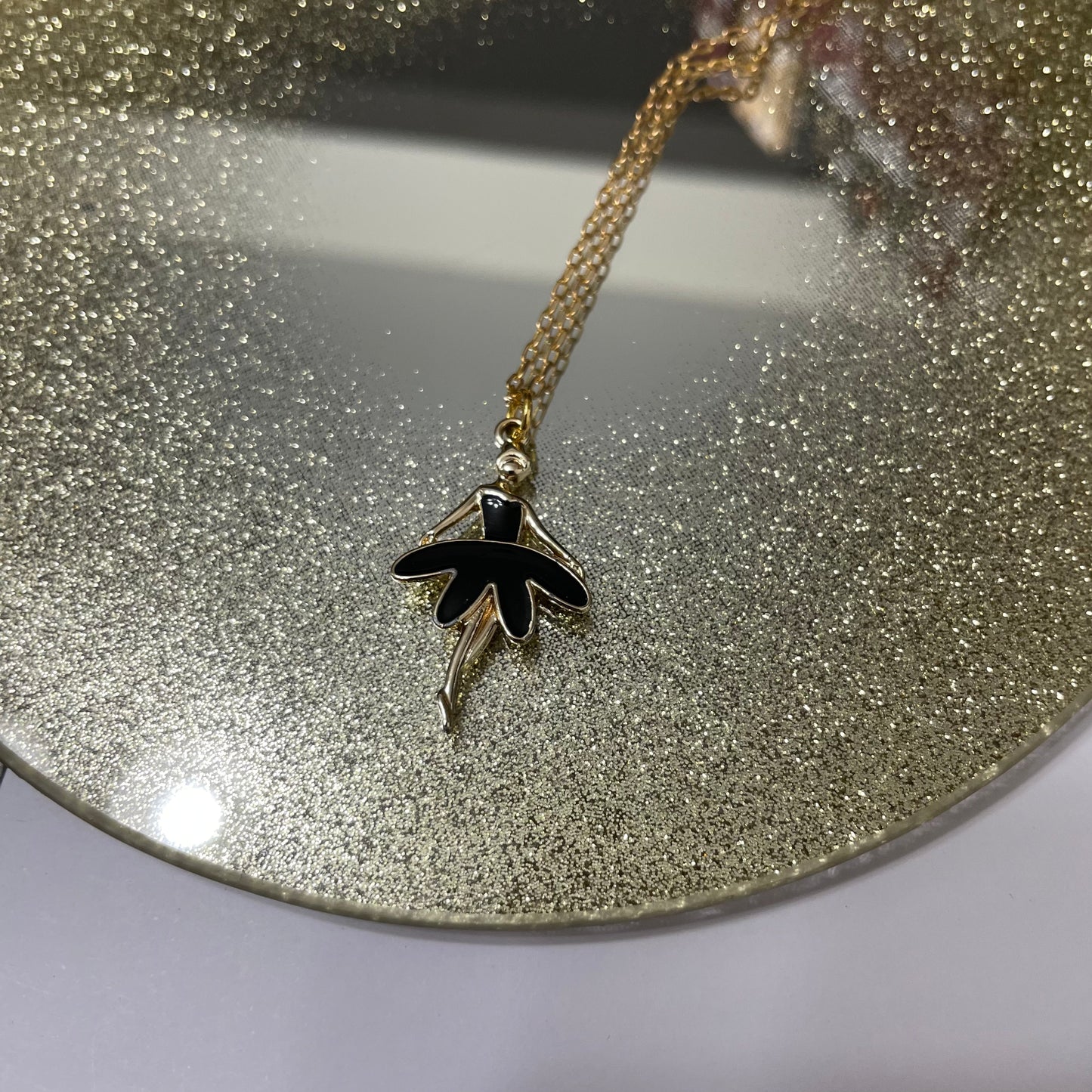 Collier ballerine robe noire-18'' Sans Nickel